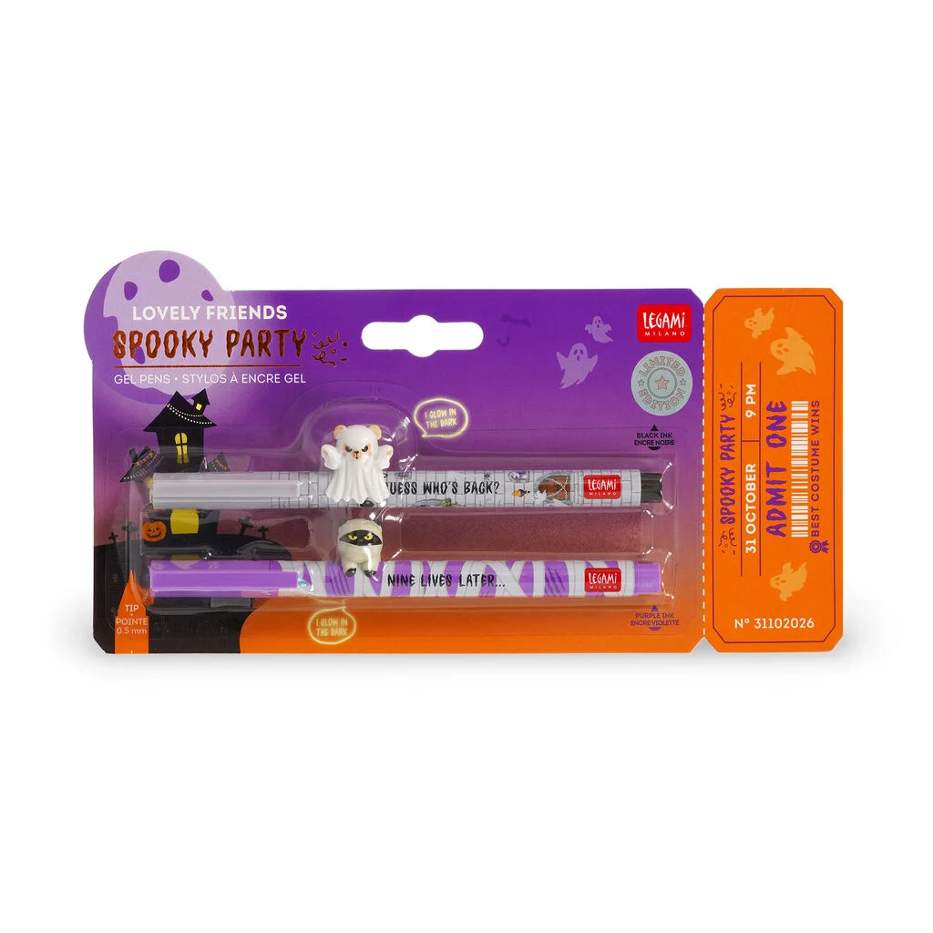 Conjunto de 2 Canetas de Gel - Lovely Friends - Spooky Party