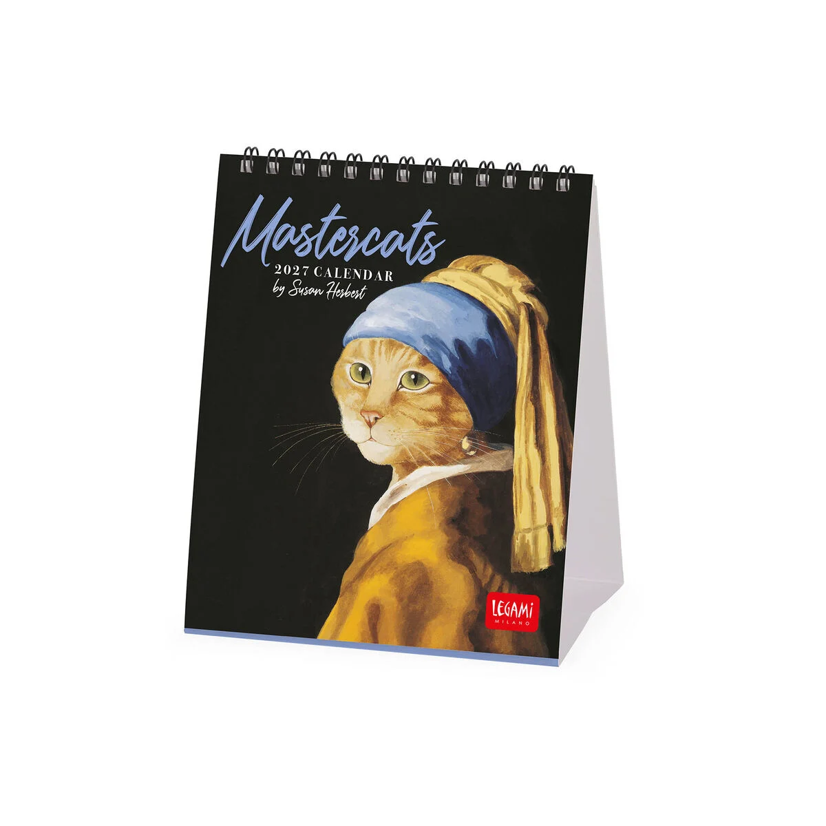 Calendário de secretária Mastercats 2027 - 12 x 14,5 cm