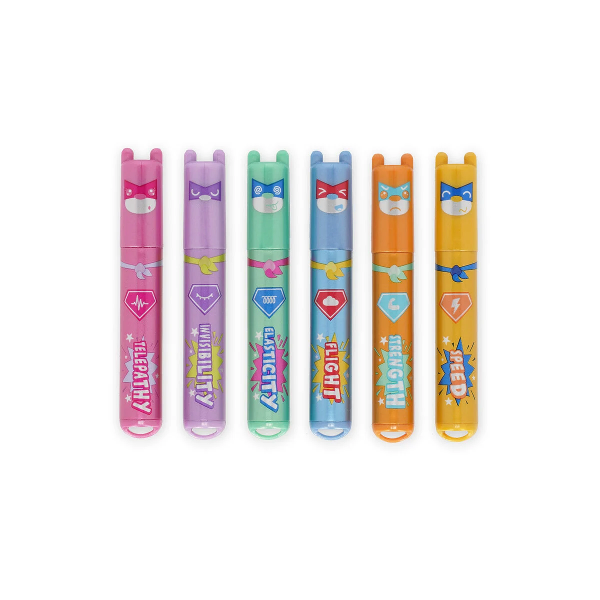 Conjunto de 6 mini-marcadores - Teddy`s Superpower